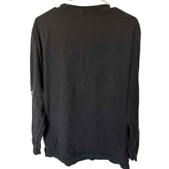 Metal Mulisha Size Large Black T Shirt American Flag Long Sleeve Cotton 90s - Picture 2 of 9